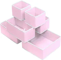 Foldable Cloth Storage BoxCloset Dresser Drawer Organizer Cube Basket Bins Containers Divider with Drawers for Underwear, Bras, Socks, Ties, Scarves, Set of 6 - Pink-thumb4