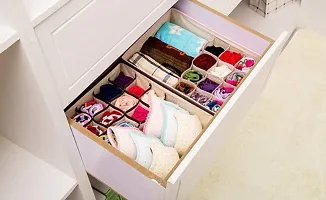 Innerwear Organizer 15+1 Compartment Non-Smell Non Woven Foldable Fabric Storage Box for Closet - Brown Fox-thumb1