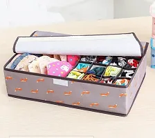 Innerwear Organizer 15+1 Compartment Non-Smell Non Woven Foldable Fabric Storage Box for Closet - Brown Fox-thumb4