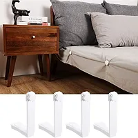 House of Quirk ABS Plastic Easy Install Bed Sheet Fixer Blankets No Elastic Straps or Clips Holders Cover, Non-Running Needle-Free Household Invisible Trackless Anti-Skid Clip - White, Standard-thumb4