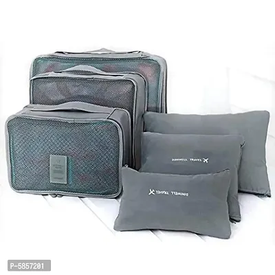 6pcs/1set Travel Storage Bag Storage Clothes Bag Luggage Case Bag Suitcase Underwear Organizer Make Up Organizer Bag 6PCS Summer Style Travel Storage Bag Set For Clothes Tidy Organizer-thumb0