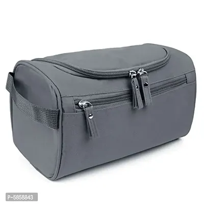 House of Quirk Fabric Travel Toiletry Bag Organizer and Dopp Kit (16 x 10.01 x 3 cm)(Grey)-thumb0
