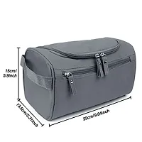 House of Quirk Fabric Travel Toiletry Bag Organizer and Dopp Kit (16 x 10.01 x 3 cm)(Grey)-thumb4