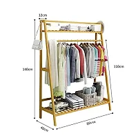 House of Quirk Single Rail Bamboo Garment Rack with 6 Side Hook Tree Stand Coat Hanger and Four Stable Leveling Feet for Jacket, Umbrella, Clothes, Hats, Scarf, and Handbags - (70cm) DIY (DO-IT-YOURSE-thumb4