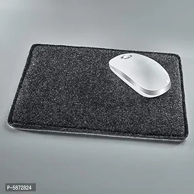 House of Quirk Felt Desk Pad Laptop Keyboard Mouse Pad with Paper and Pen Pocket for Desktops (Dark Grey) 60x40cm-thumb3