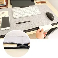 House of Quirk Laptop Keyboard Mouse Felt Pad with Paper and Pen Pocket for Desktops (Grey)-thumb1