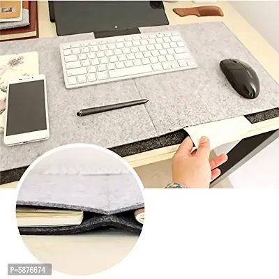 House of Quirk Laptop Keyboard Mouse Felt Pad with Paper and Pen Pocket for Desktops (Grey)-thumb2