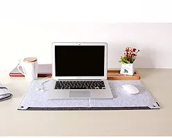 House of Quirk Laptop Keyboard Mouse Felt Pad with Paper and Pen Pocket for Desktops (Grey)-thumb4