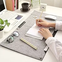 House of Quirk Laptop Keyboard Mouse Felt Pad with Paper and Pen Pocket for Desktops (Grey)-thumb2