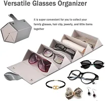 Sunglasses Organizer 5 Slots Compact Travel Glasses Case Multiple Pairs Eyeglasses Storage Box Hanging Eyewear Holder(grey)-thumb2