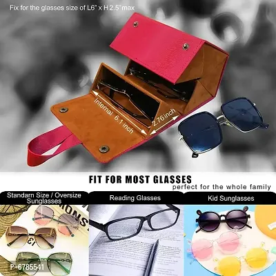 Sunglasses Organizer 5 Slots Compact Travel Glasses Case Multiple Pairs Eyeglasses Storage Box Hanging Eyewear Holder(Red and Brown)-thumb3