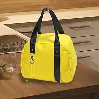 Reusable Lunch Bag Insulated Lunch Box Canvas Fabric with Aluminum Foil, Lunch Handbag for Women,Men,School, Office(Yellow)-thumb1
