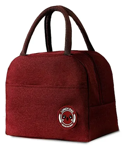Red Color Insulated Lunch Bags Small Portable and Reusable(24x13x21cm)