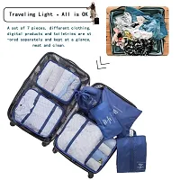 7 Pcs Travel Luggage Packing Organizers Set with Toiletry Bag-Blue-thumb1