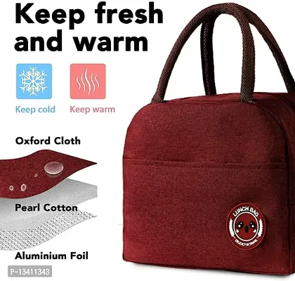 Red Insulated Thermal Cooler Lunch Bag-thumb4