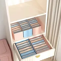 7 Grid Jeans Storage Boxes Wardrobe Clothes Organizer Thicken Closet Printed Pink-thumb2