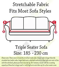 Universal Triple Seater Sofa Cover Big Elasticity Couch Cover(White Grey Flower, 185-230cm)-thumb2