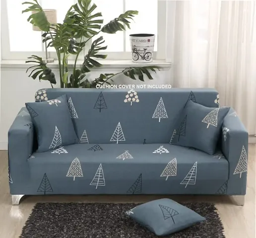 Polyester Blend Triple Seater Sofa Cover Universal Big Elasticity Flexible Stretch  - Grey Pine(185-230cm)