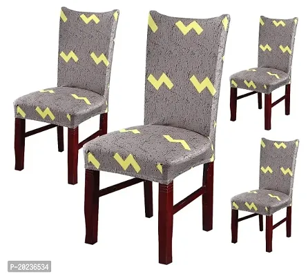 Elastic Chair Cover Stretch Removable Washable Short(Pack of 4, Olive Flash Yellow)