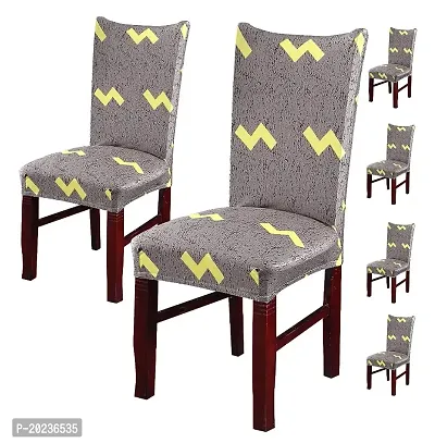 Elastic Chair Cover Stretch Removable Washable Short(Pack of 6, Olive Flash Yellow)