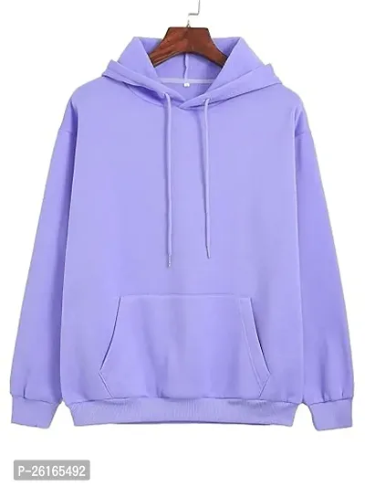 Elegant Purple Cotton Blend Solid Long Sleeves Sweatshirt For Men