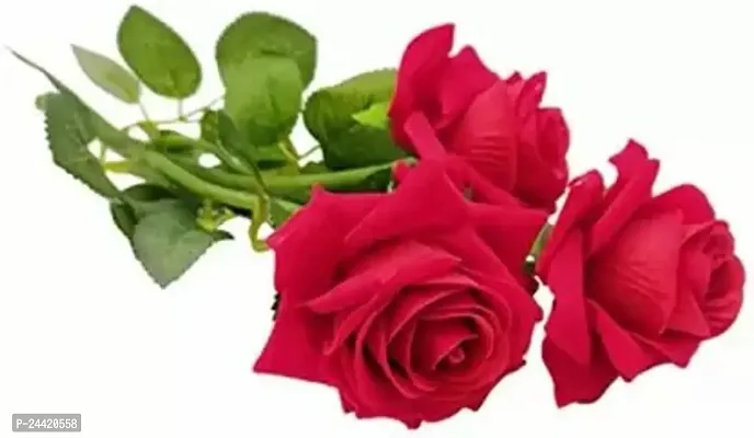 Classic Artificial Red Rose 5 Stick Flower For Office Gift and Wedding Decor