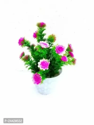 Classic Artificial Mogra Plant For Home Decoration Set Of 1 Small Table Plant For Office ,Balcony ,Dining Table (12 Inch, Pack Of 1, Flower With Basket)