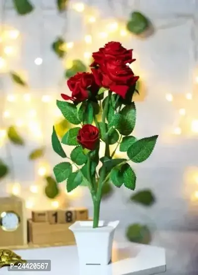 Classic Best Flower For Office Table Home Decoration Or Gift. Red Rose Artificial Flower  (12 Inch, Pack Of 1, Single Flower)