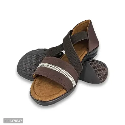 SHOEGAZNG Women casual office sandal (BROWN, numeric_9)