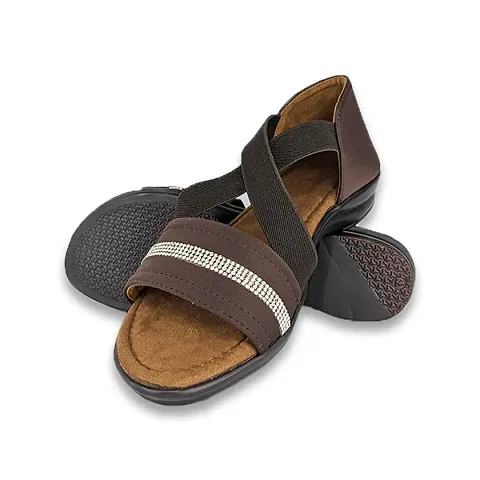 SHOEGAZNG Women casual office sandal (BROWN, numeric_9)