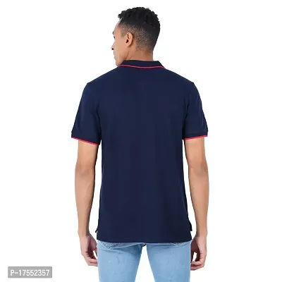 Rhythm Men's Solid Regular Fit Polo Neck T-Shirt-thumb2