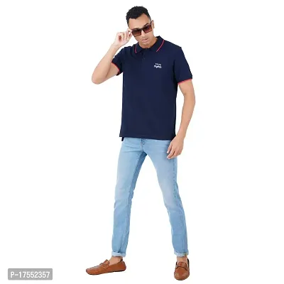 Rhythm Men's Solid Regular Fit Polo Neck T-Shirt-thumb5