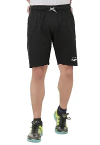 Stylish Poly Cotton Black and Grey Solid Bermudas Shorts For Men - Pack of 2-thumb2