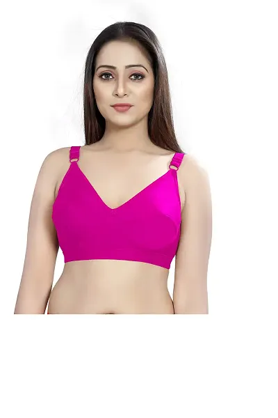 Buy ??????: AATMAJA Women's Cotton Blend Non Padded Non-Wired T-Shirt Bra  Set of 4(40,Multicolour) Online In India At Discounted Prices