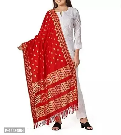 Elite Red Banarasi Silk Dupatta For Women