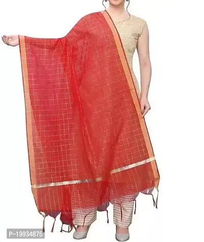 Elite Maroon Banarasi Cotton Dupatta For Women-thumb0