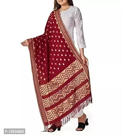 Elite Maroon Banarasi Silk Dupatta For Women-thumb0