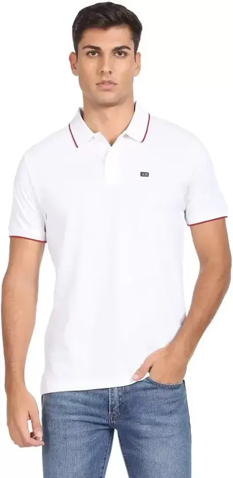 Dennis Lingo Men?s Casual Slim Fit T-Shirt, Half Sleeves, Polo Neck Solid Pure Cotton T-Shirt for Men