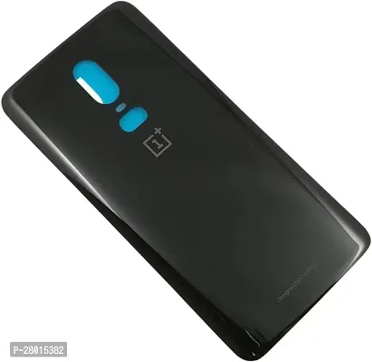 Appster Replacement Back Battery Door Cover Glass Panel with Logo Compatible for Oneplus 6 (Black)