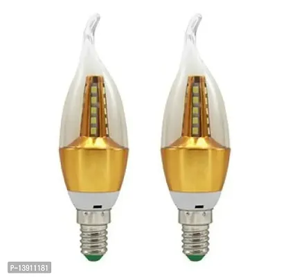 Virya 4 W Flame Tip Filament Candle Light Bulb E14 Led Bulb Candle Bulb, Bent Tip Flame Shape Non-Dimmable, 2700K Warm White Led Bulb (Yellow) (2)