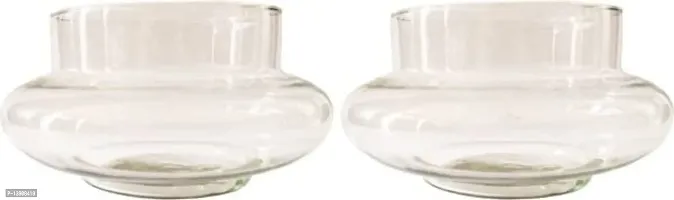 Virya H_homes Beautiful Clear Transparent Bubble Bowl,RoseBowl Glass Vase, Decorating, Home Decor for Artificial Flowers Candy Jar/Money Plant/Lucky Bamboo Plant Bowl (Without Flowers/Plants) Set of 2.-thumb0