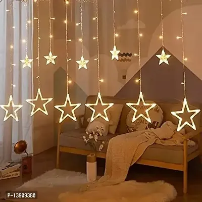 Curtain String Lights for Bedroom with 8 Lighting Modes, Waterproof Window Lights Decorations, Diwali Decoration, Wedding,Garden Christmas Indoor Outdoor Decorations Lights - Warm White (Star Pixel)-thumb3