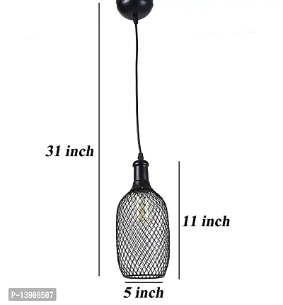 Virya Bottle Shape Pendent Light Holder Type e-27 Size (Bulb not Included)-thumb4