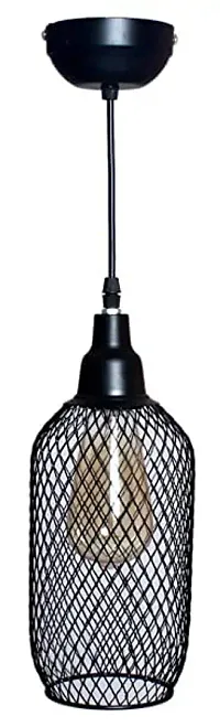 Virya Bottle Shape Pendent Light Holder Type e-27 Size (Bulb not Included)-thumb1