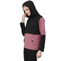 PoshBery Pink & Black Sweatshirt with colorblocking and Hoodie-thumb1