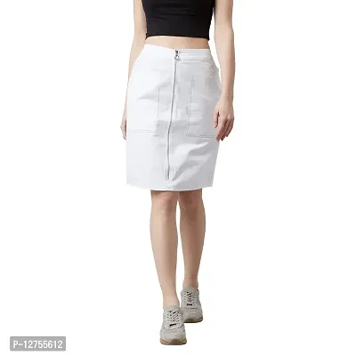Buy StyleStone Women's Denim Skirt With White Tie Up(Blue, Small) at  Amazon.in