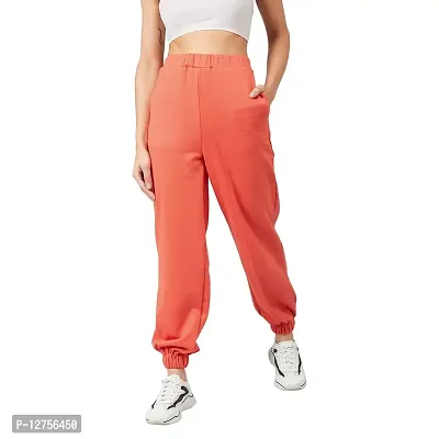 PoshBery Blue Fleece Joggers with Side Pockets and Bottom Elastic Detail