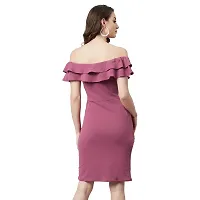 PoshBery Women's Midi Dress With Ruffle Detail (ADR-4613-XXL_Mauve_2XL)-thumb4