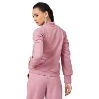 PoshBery Nude Zipper Sweatshirt with Puff Sleeve-thumb4