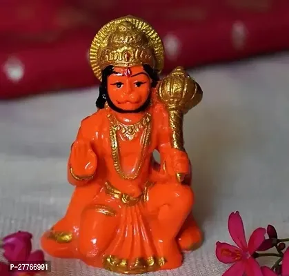 Small Hanuman Ji Ki Murti in Blessing Posture with Gada Sitting-thumb0